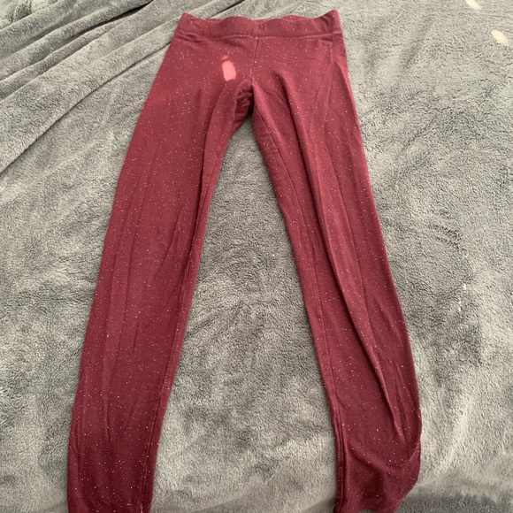 PINK Maroon/Burgundy high waisted Leggings - Picture 2 of 2